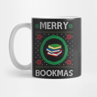 Merry Bookmas Christmas Knitted Texture for Book Readers Mug